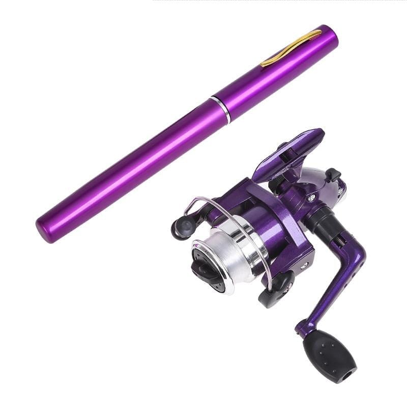 Mini Stylo Canne Ă PĂȘche TĂ©lescopique de Poche Violet