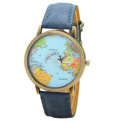 Montre Tour du Monde en 24 h Bleu | Lilikdo