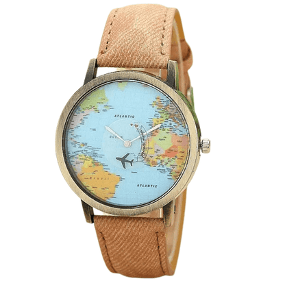 Montre Tour du Monde en 24 h Caramel | Lilikdo