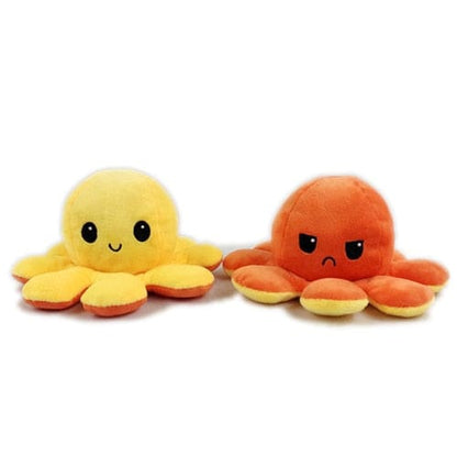 Peluche Réversible Poulpe Couleur / Humeur Jaune / Orange